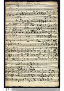 Partition complète et parties, Concertino pour 2 flûtes et 2 cornes en D major