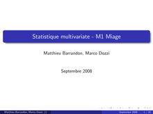 Statistique multivariate - M1 Miage