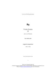 Partition complète, violon Etudes II (after own préludes), Novegno, Roberto