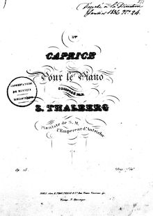 Partition complète, Caprice, Op.15, Premier caprice (E minor), Thalberg, Sigismond