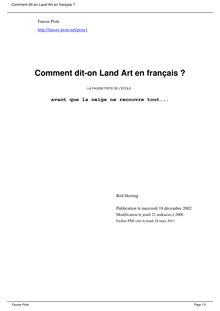 Comment dit-on Land Art en français ?
