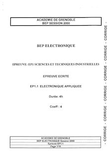 Corrige BEP ELECTRONIQUE Electronique appliquee  2000