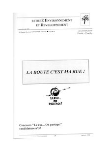LA ROUTE C EST MA RUE - CONCOURS 1994 - PREMIERE PHASE