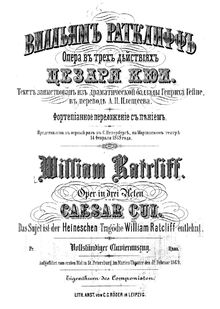 Partition Title page et preliminaries, William Ratcliff, Вилльям Ратклифф