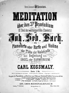 Partition complète et parties, Meditation, Kossmaly, Carl