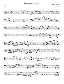 Partition viole de basse, 21 fantaisies pour aigu, aigu, basse violes de gambe par John Jenkins