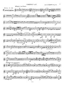 Partition cor 1 (en F, A), 2 (en D, F, B), violoncelle Concerto, Op.14