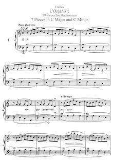 Partition complète, L organiste, Franck, César
