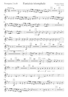 Partition Trumpete 2 (B?), Fantaisie triomphale, Dubois, Théodore