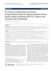 An interval mixed-integer non-linear programming model to support regional electric power systems planning with CO2 capture and storage under uncertainty