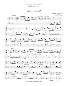 Partition Esserciso 12, Essercizi per Gravicembalo, Lessons for Harpsichord