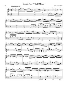 Partition Sonata R.19 en C minor, clavier sonates R.11–20, Soler, Antonio