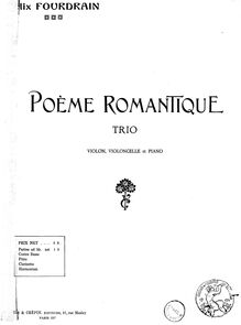 Partition violon, Poème romantique, D minor, Fourdrain, Félix