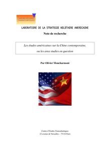Note de recherche Les études américaines sur la Chine ...