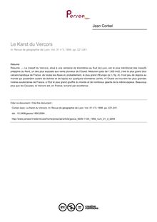 Le Karst du Vercors - article ; n°3 ; vol.31, pg 221-241