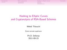 Introduction RSA Cryptanalysis Hashing to Elliptic Curves Conclusion