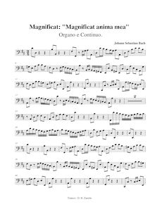 Partition orgue et Continuo, Magnificat, D major, Bach, Johann Sebastian par Johann Sebastian Bach
