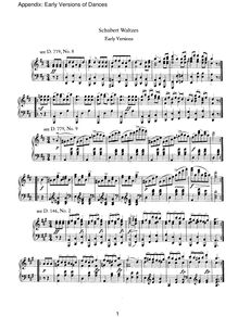 Partition Early versions of Op.50 Nos.1,2,4,8,9,12,14,33; Op.33 No.6; Op.127 Nos.2, 13, Dances, early versions