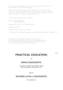 Practical Education, Volume II