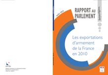 Rapport au Parlement sur les exportations d armement de la France en 2010