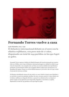 Fernando Torres Officiellement de retour à l'Atletico de Madrid