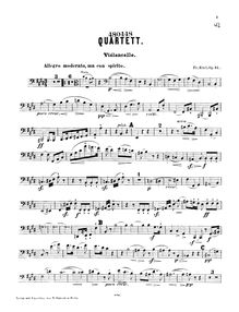 Partition de violoncelle, Piano quatuor No.2, E major