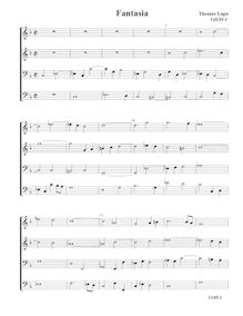 Partition Fantasia, VdGS No. 4 - partition complète (Tr Tr B B), fantaisies pour 4 violes de gambe