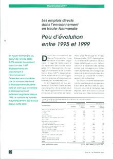 Les emplois directs dans l environnement en Haute-Normandie : Peu d évolution entre 1995 et 1999