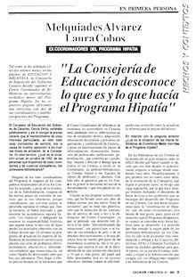 Entrevista a Melquiades Alvarez y Laura Cobos, ex-coordinadores del Programa Hipatía