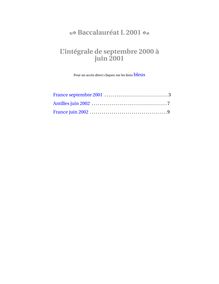 Mathématiques Spécialité 2001 Littéraire Baccalauréat général