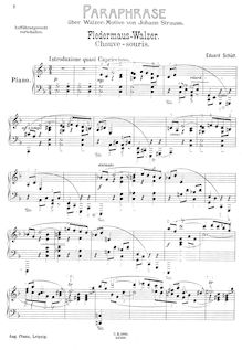 Partition No.1 - Fledermaus-Walzer (Du und Du) (pour Bat), Concert Paraphrases on J. Strauss s Waltz Motifs
