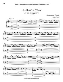 Partition , 4 Versi en do maggiore, Sonate d Involatura per organo e cimbalo