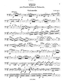 Partition violoncelle, Piano Trio, A major, Balfe, Michael William