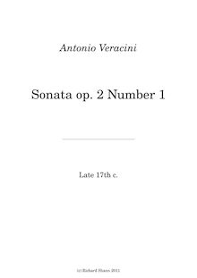 Partition aigu enregistrement , violon sonates, Op.2, Veracini, Antonio