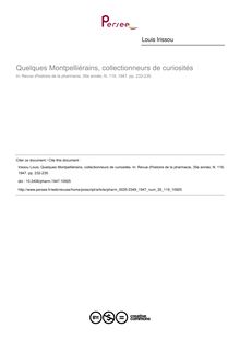 Quelques Montpelliérains, collectionneurs de curiosités - article ; n°119 ; vol.35, pg 232-235