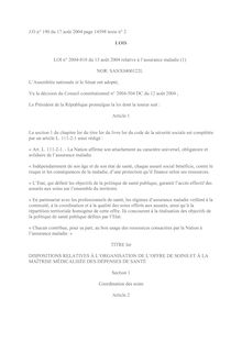 Lois et décrets relatifs à la HAS - Loi 2004-810 du 13 août 2004