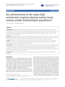 Do enhancements to the urban built environment improve physical activity levels among socially disadvantaged populations?