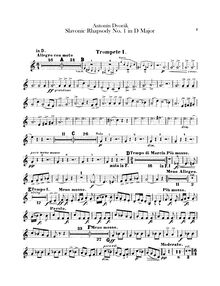 Partition trompette 1, 2 (D, F), Slavonic Rhapsodies, Slovanské rapsodie