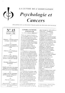 15 Lettre Association Psychologie et Cancers Sept. 1996