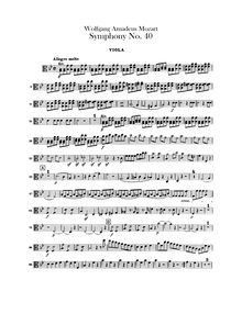 Partition altos, Symphony No.40, G minor, Mozart, Wolfgang Amadeus par Wolfgang Amadeus Mozart