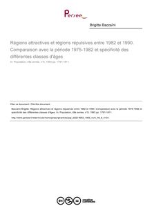 Régions attractives et régions répulsives entre 1982 et 1990. Comparaison avec la période 1975-1982 et spécificité des différentes classes d âges - article ; n°6 ; vol.48, pg 1791-1811