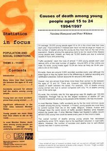 11/01 STATISTIQUES EN BREF - POPULATION ET CONDITIONS SOCIALES