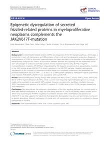 Epigenetic dysregulation of secreted frizzled-related proteins in myeloproliferative neoplasms complements the JAK2V617F-mutation