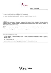 Sur un décret des forgerons d Argos - article ; n°1 ; vol.116, pg 335-343