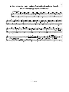 Partition Prelude No.1 en C major (alternative version, BWV 924a), 9 Kleine Präludien