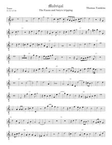 Partition ténor viole de gambe 2, octave aigu clef, pour Fauns et Satyrs tripping