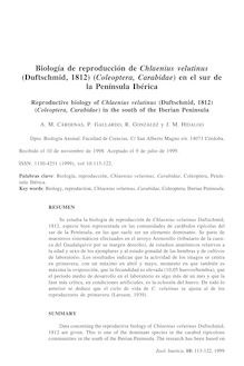 Biología de reproducción de Chlaenius velutinus (Duftschmid, 1812) (Coleoptera, Carabidae) en el sur de la Península Ibérica