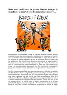 Dans une conférence de presse Bayrou évoque le suicide des jeunes et joue les mauvais démons