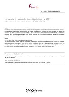 Le premier tour des élections législatives de 1997 - article ; n°3 ; vol.47, pg 405-415