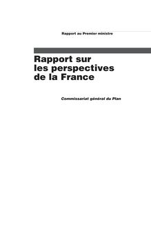 Rapport sur les perspectives de la France : rapport au Premier ministre
